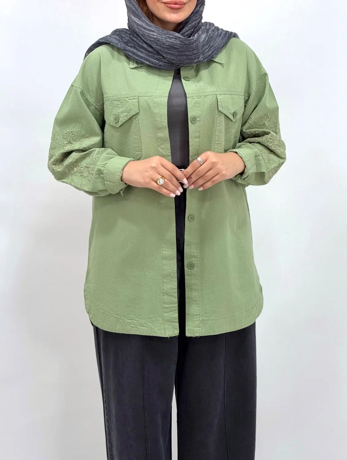 مانتو لینن گلدوزی نیکول 1